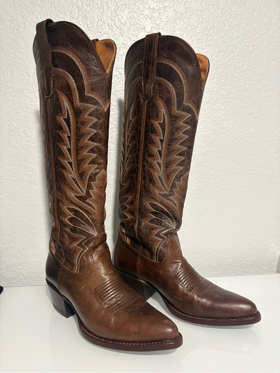 Tecovas Shoes - Tecovas Abby Mocha Brown Leather Heeled Western Boots